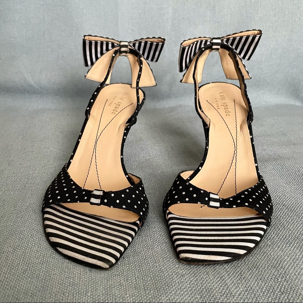 Kate Spade It Girl Slingback Strap Medium Stiletto Leather Heel w/ Bow Size 6 - Picture 3 of 8